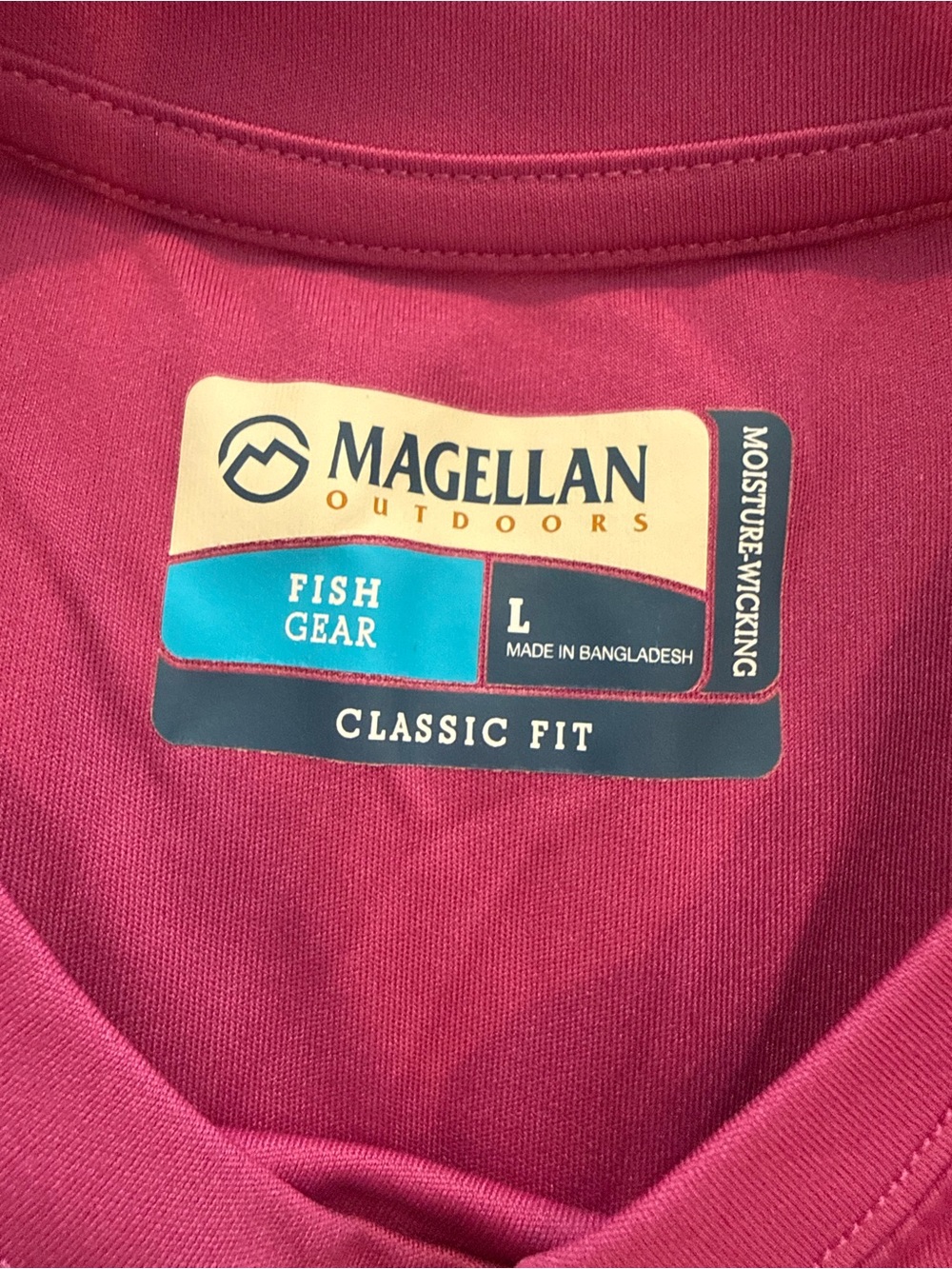 Magellan Outdoors Large Long-Sleeve Performance Tee in Bright Pink - Picture 2 of 2